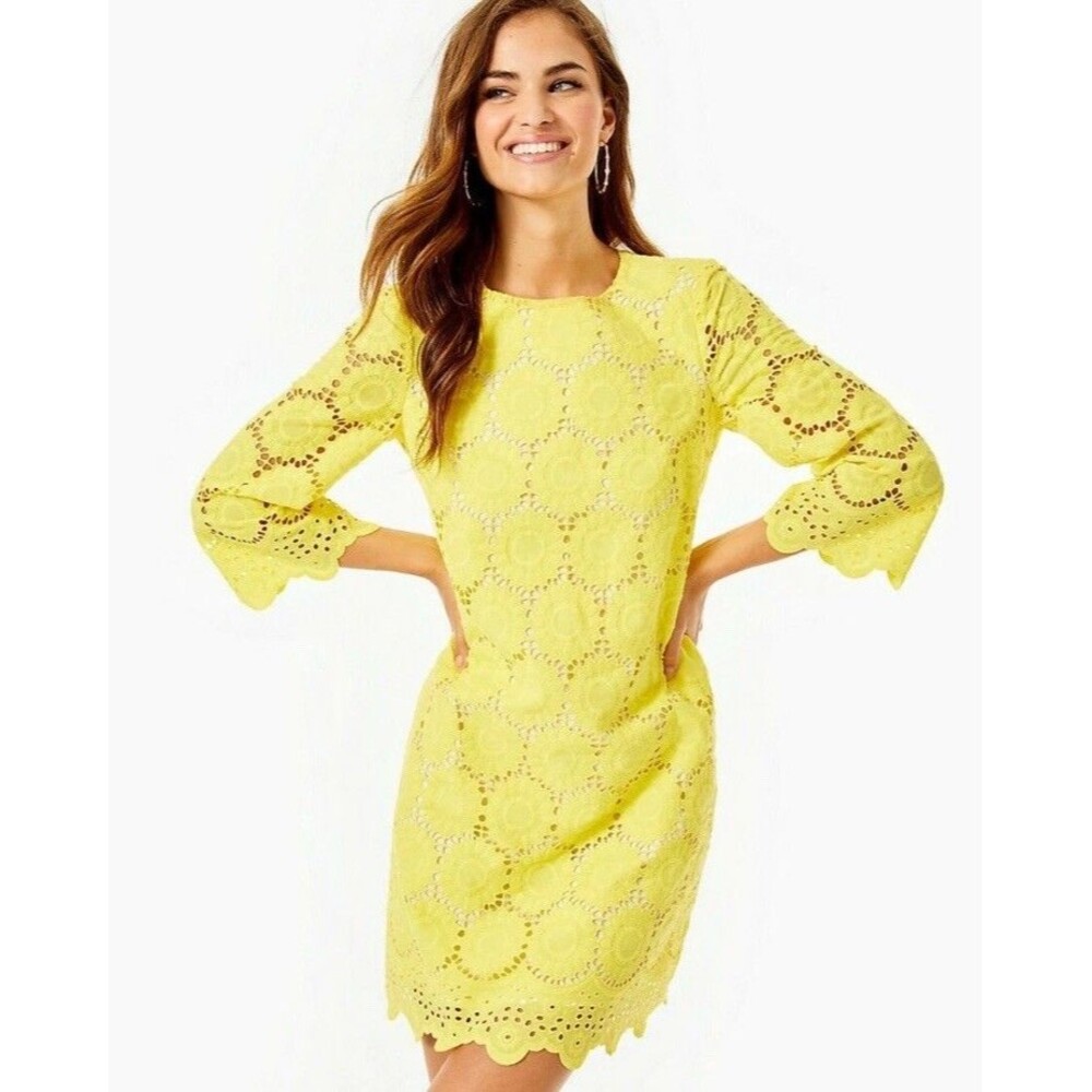 Lilly Pulitzer Yellow Eyelet Mini Dress
